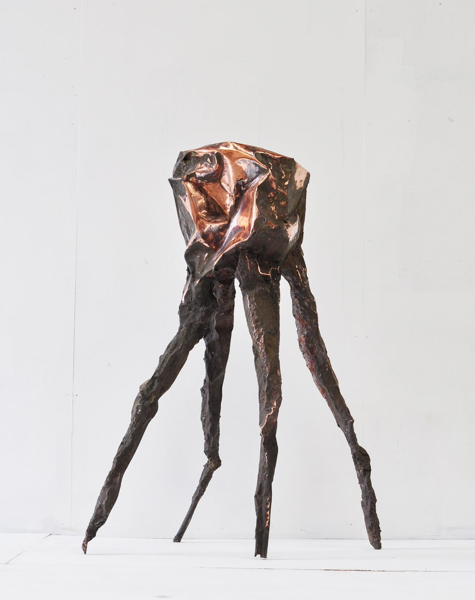 Arachne, Marius Ritiu, contemporary art, copper sculpture, contemporary sculpture, copper, functional art, collectible design