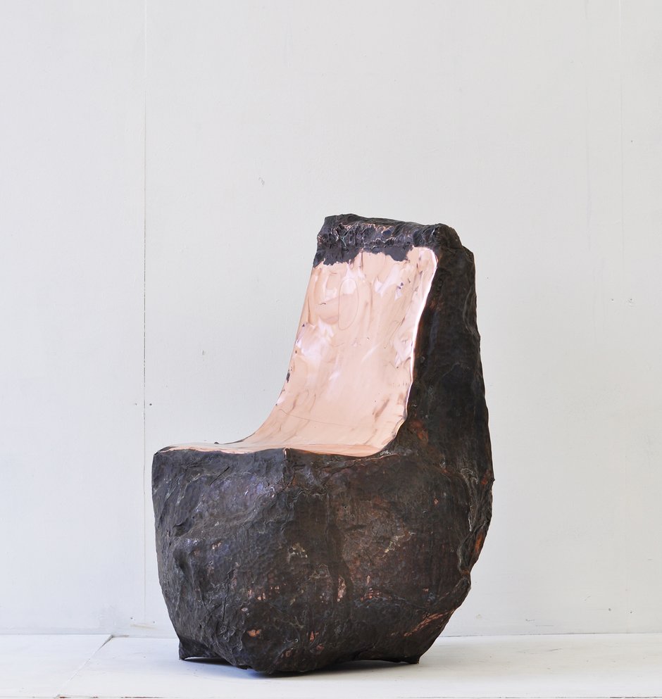 Rocking Chair, Marius Ritiu, contemporary art, copper sculpture,  copper, functional art, collectible design