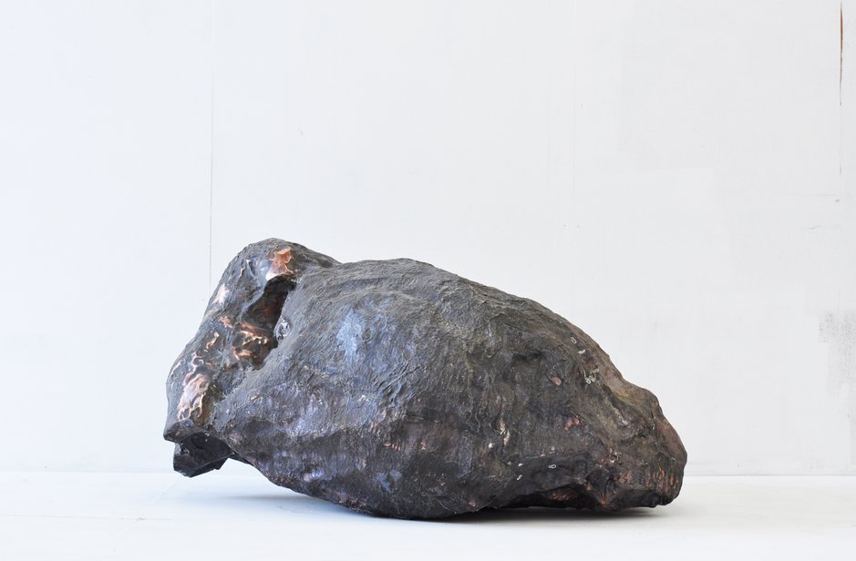 Humanoid Fossil I, Marius Ritiu, copper, bronze, hand hammered, unique, hand made, contemporary art, contemporary sculpture